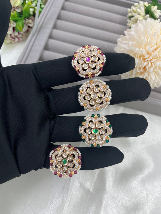 Ruhi Moissanite Kundan Ring