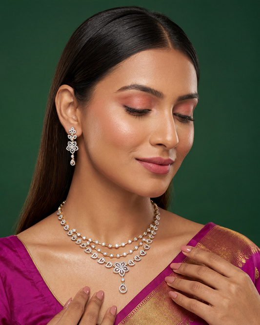 Aarohi Two-Tone Three Layer Necklace
