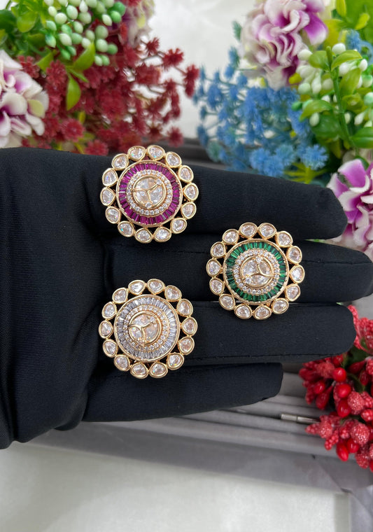 Ritu Arya Polki Moissanite Kundam Finger Ring