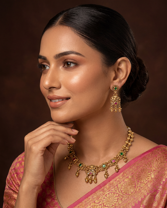 Janki Heritage Necklace Set close-up view