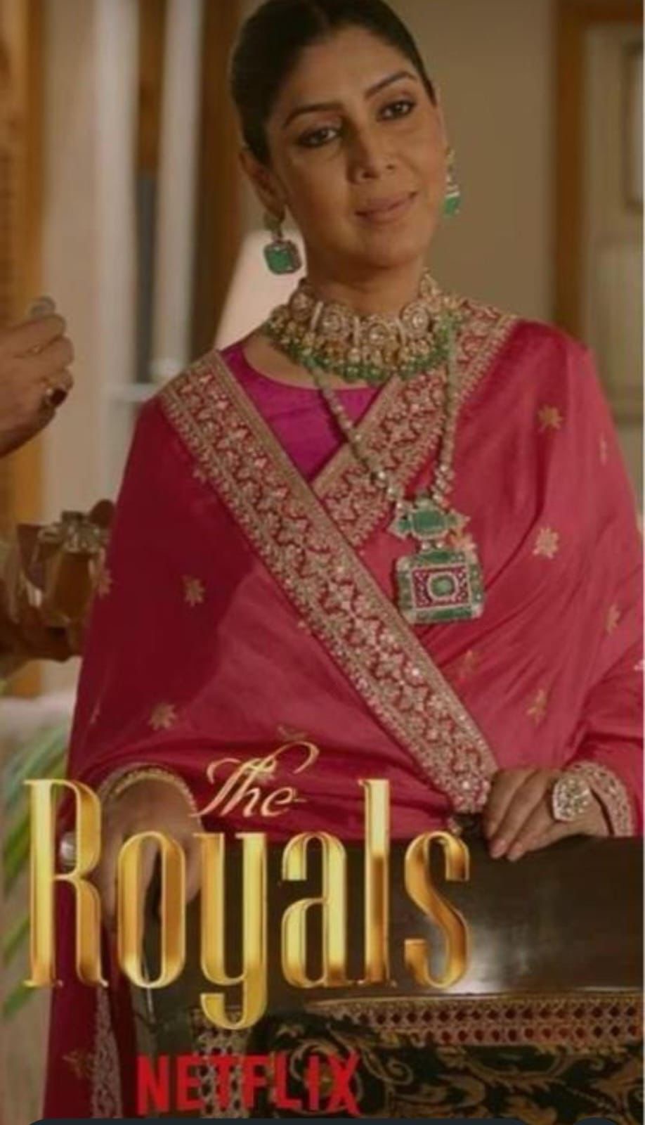 The Royals Charm Emrald Moissanite Necklace.