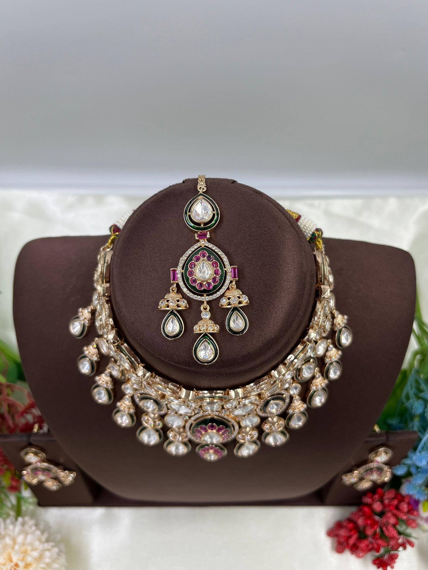 Nasreen Combo Moissanite Kundan Necklace