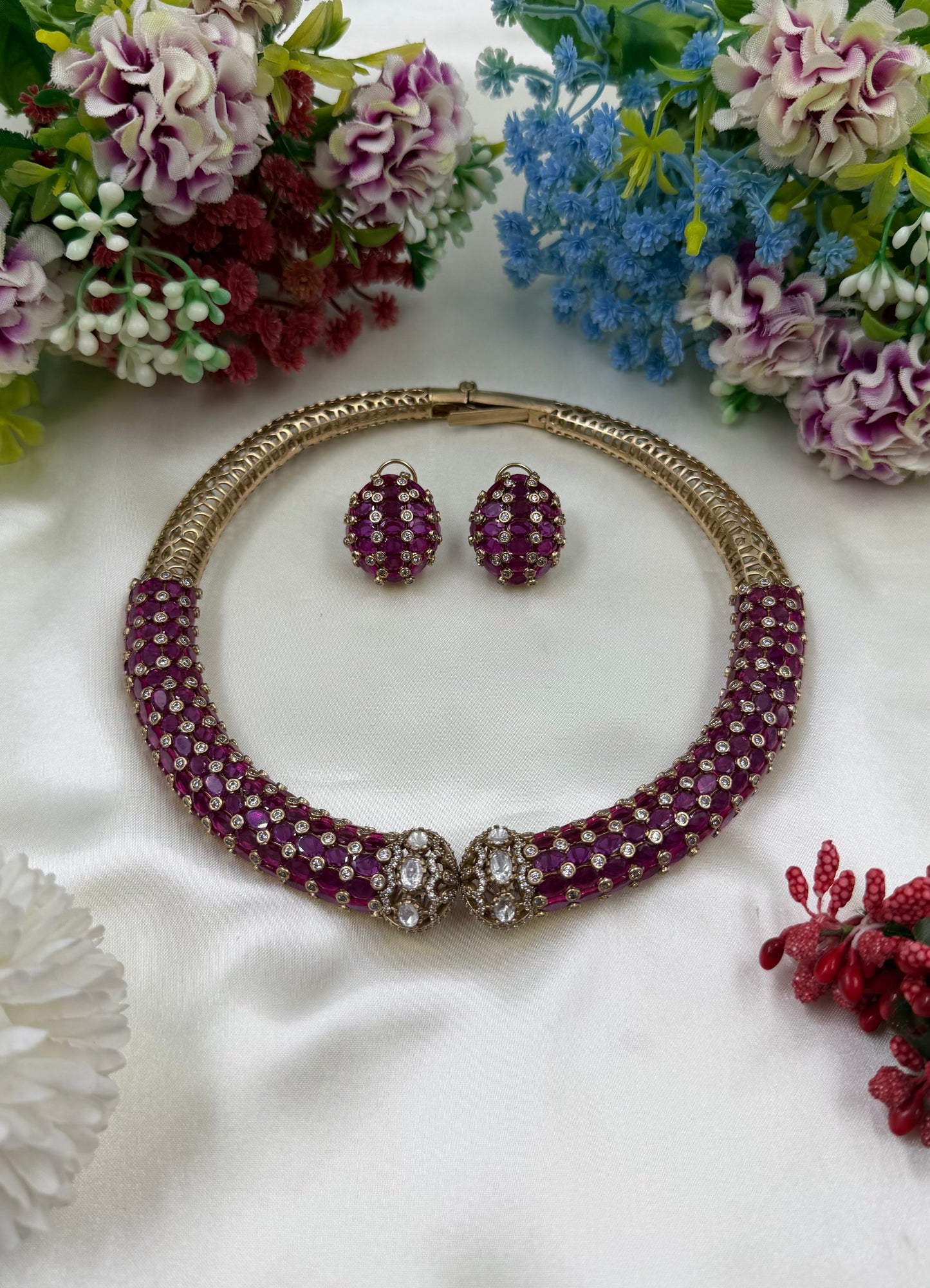 Neelima Jaipuri Kundan Necklace Set