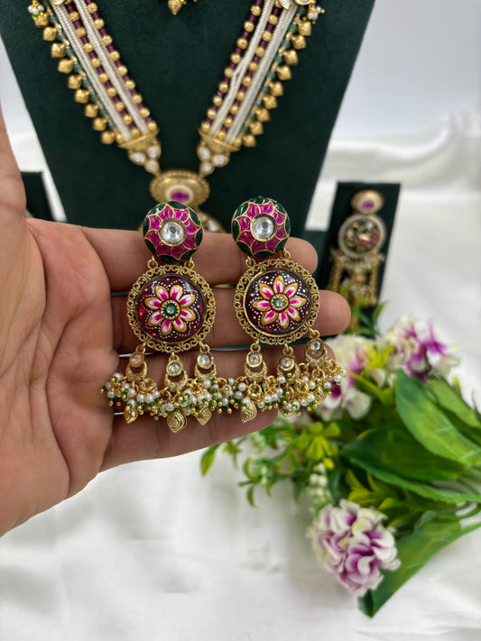 Nura Premium Antique Gold Combo Necklace Set