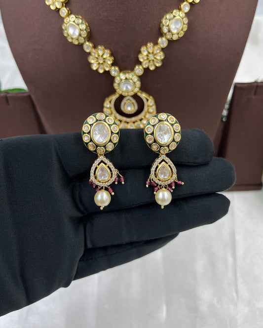 Darbar Diva Premium Moissanite Kundan Necklace