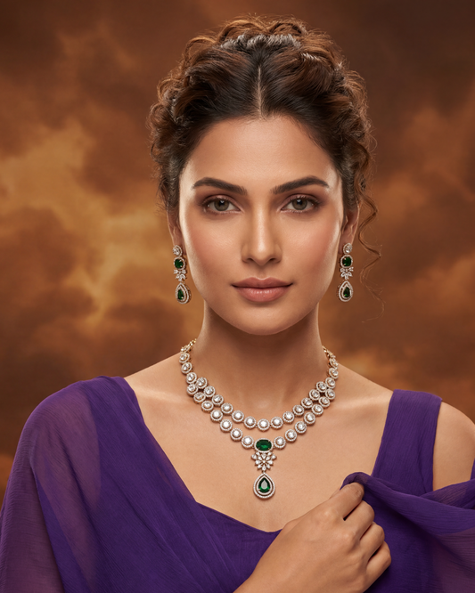Poonam Victorian Necklace Set close-up view