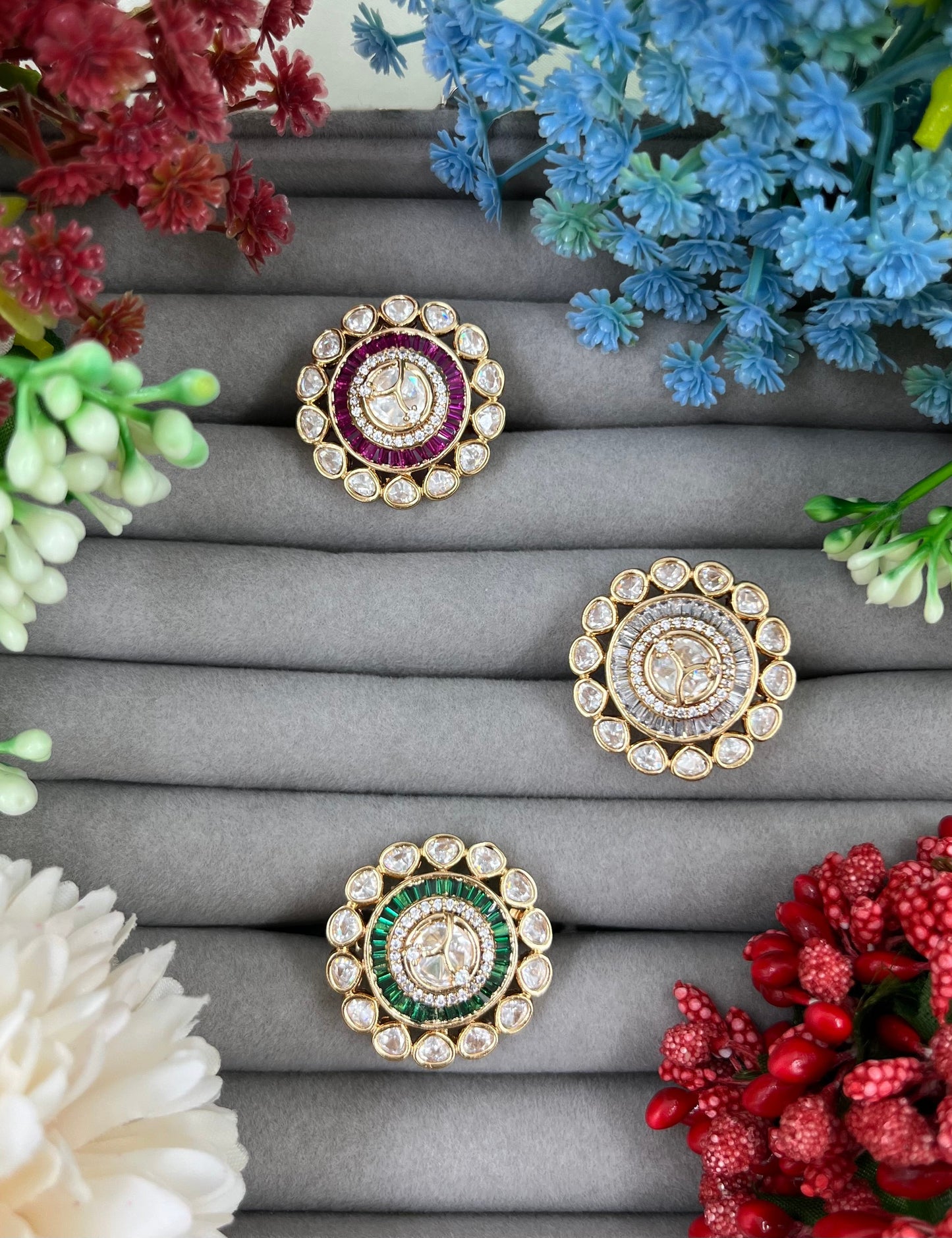 Ritu Arya Polki Moissanite Kundam Finger Ring