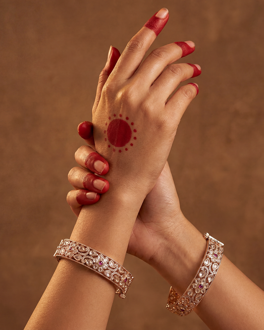 Komal Moissanite Kundan Premium Bangles Set