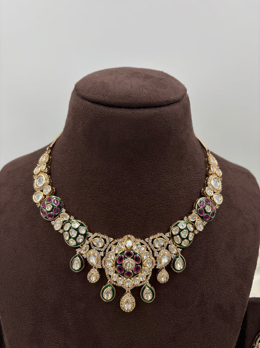VARNIKA KUNDAN PREMIUM MOISSANITE NECKLACE