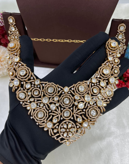 Carret Gold Premium V Neck Moissanite Necklace.