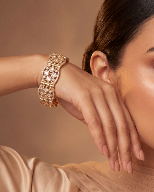 Ruchi Moissanite Kundan Bracelet