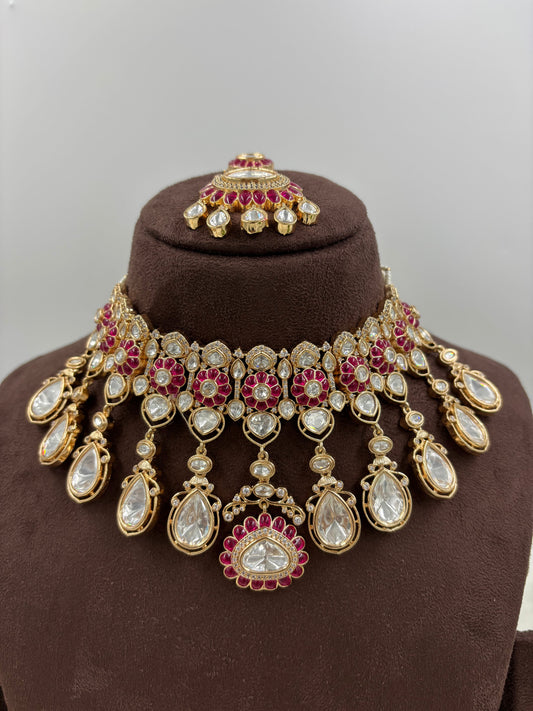Zarena Moissanite Kundan Necklace Set