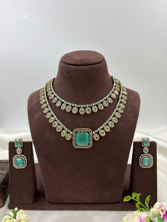 MINA VICTORIAN DOUBLE LAYERED NECKLACE SET