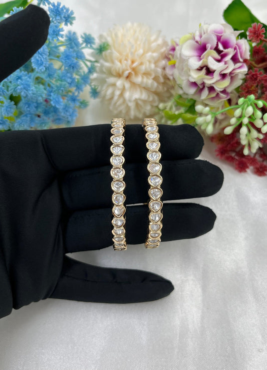 Leen Moissanite Kundan Bangles