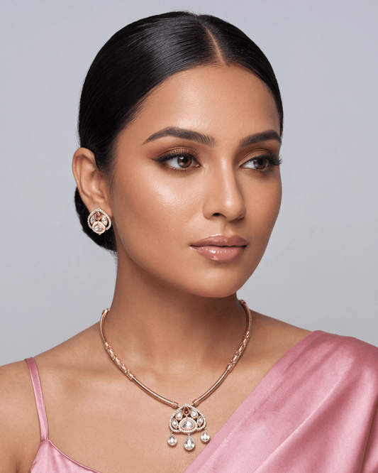 Jennifer Moissanite Necklace Set close-up view