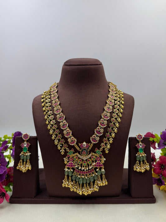 Dipti Long Necklace Set worn styled with traditional outfit