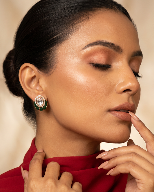 Maira Moissanite Earrings close-up view
