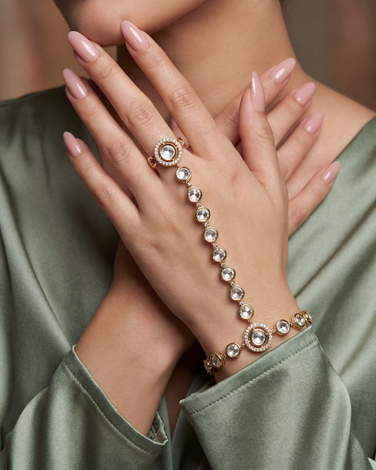 Anita Moissanite Hath Panja (One Pis)