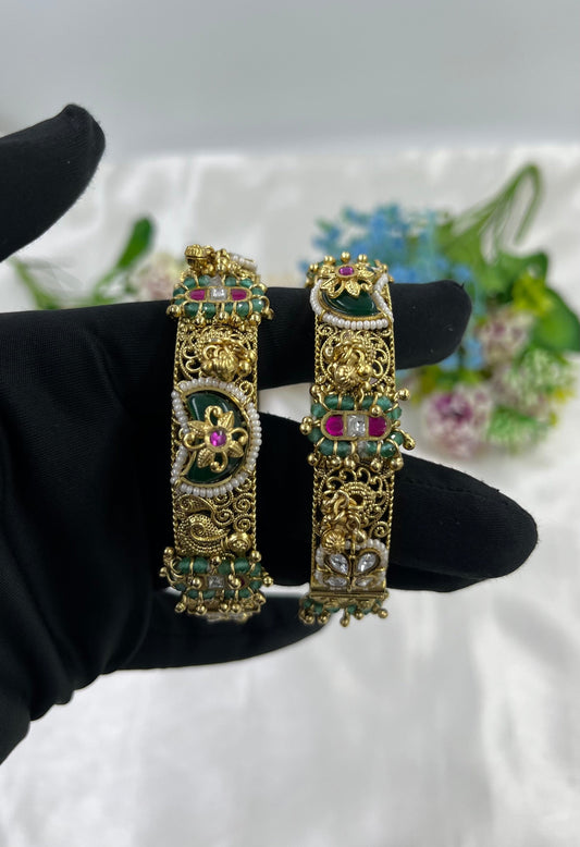 Ruby Heritage Premium Kedia Bangles (Openable)