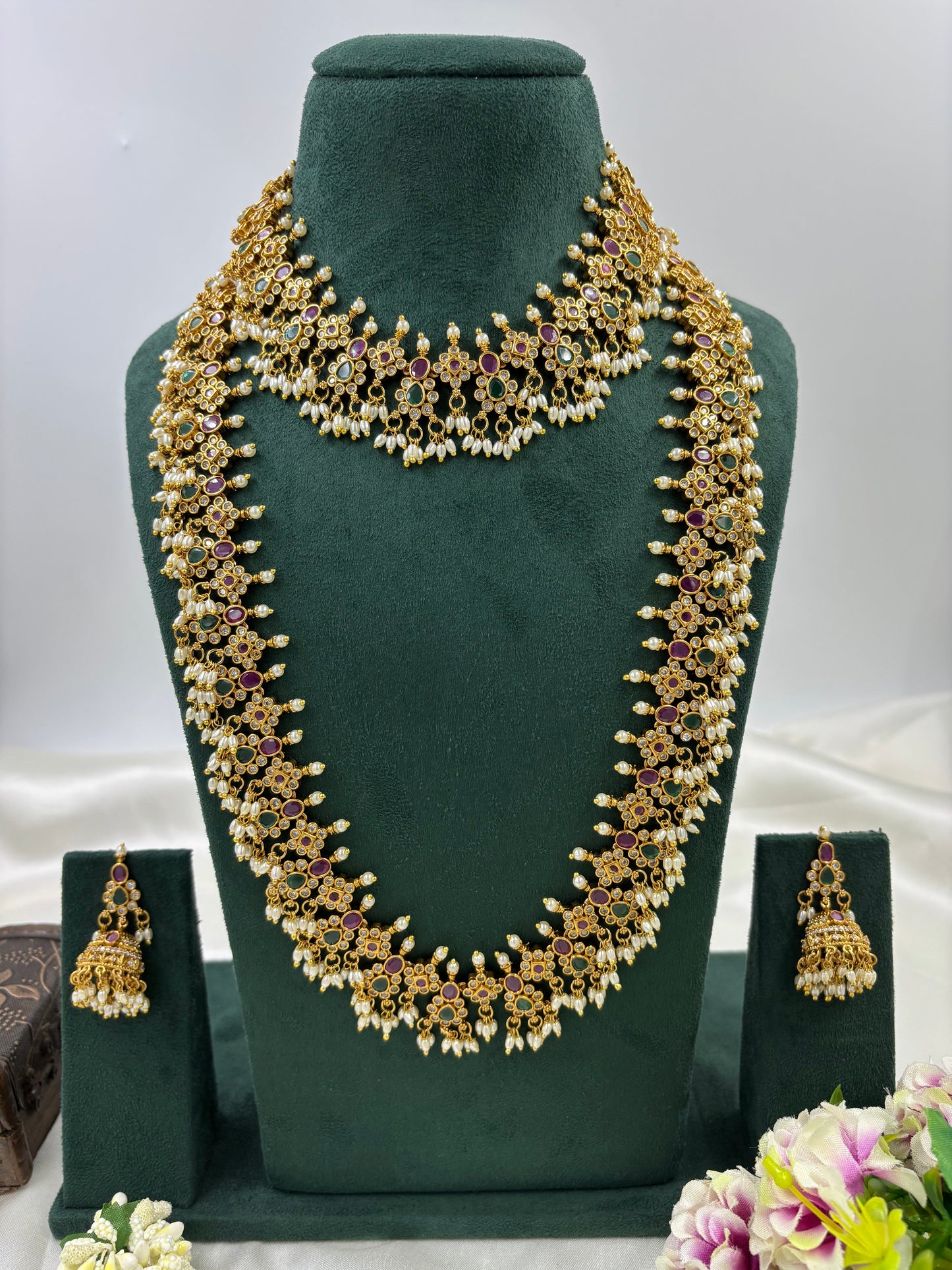 SHARVANI TRADITIONAL GOLD PLATED COMBO SET