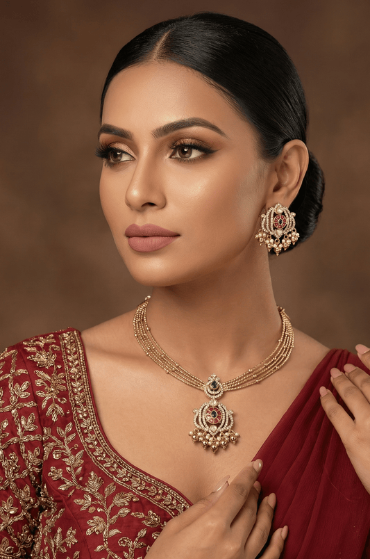 Usha Victorian Necklace Set close-up view