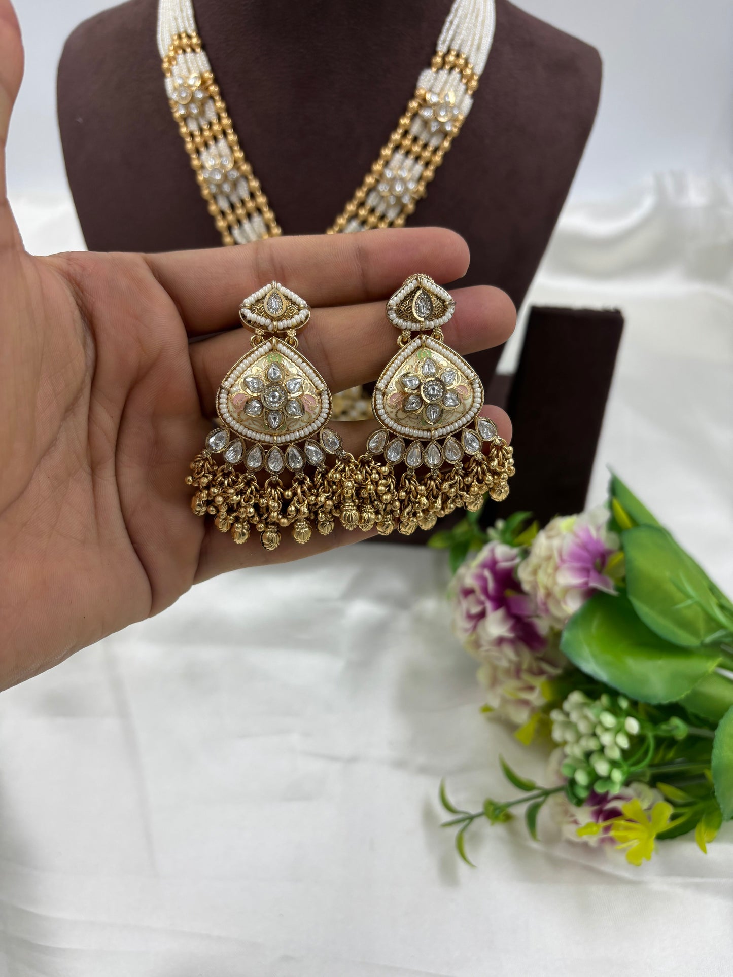 Indira Premium Antique Gold Necklace Set