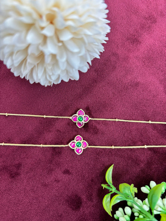 Leena Premium Pachi kundan Anklet