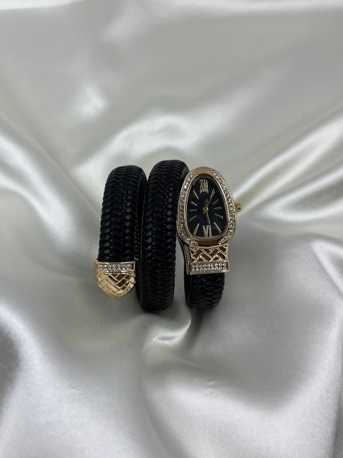 Sansi Snake Leather Oval Watch