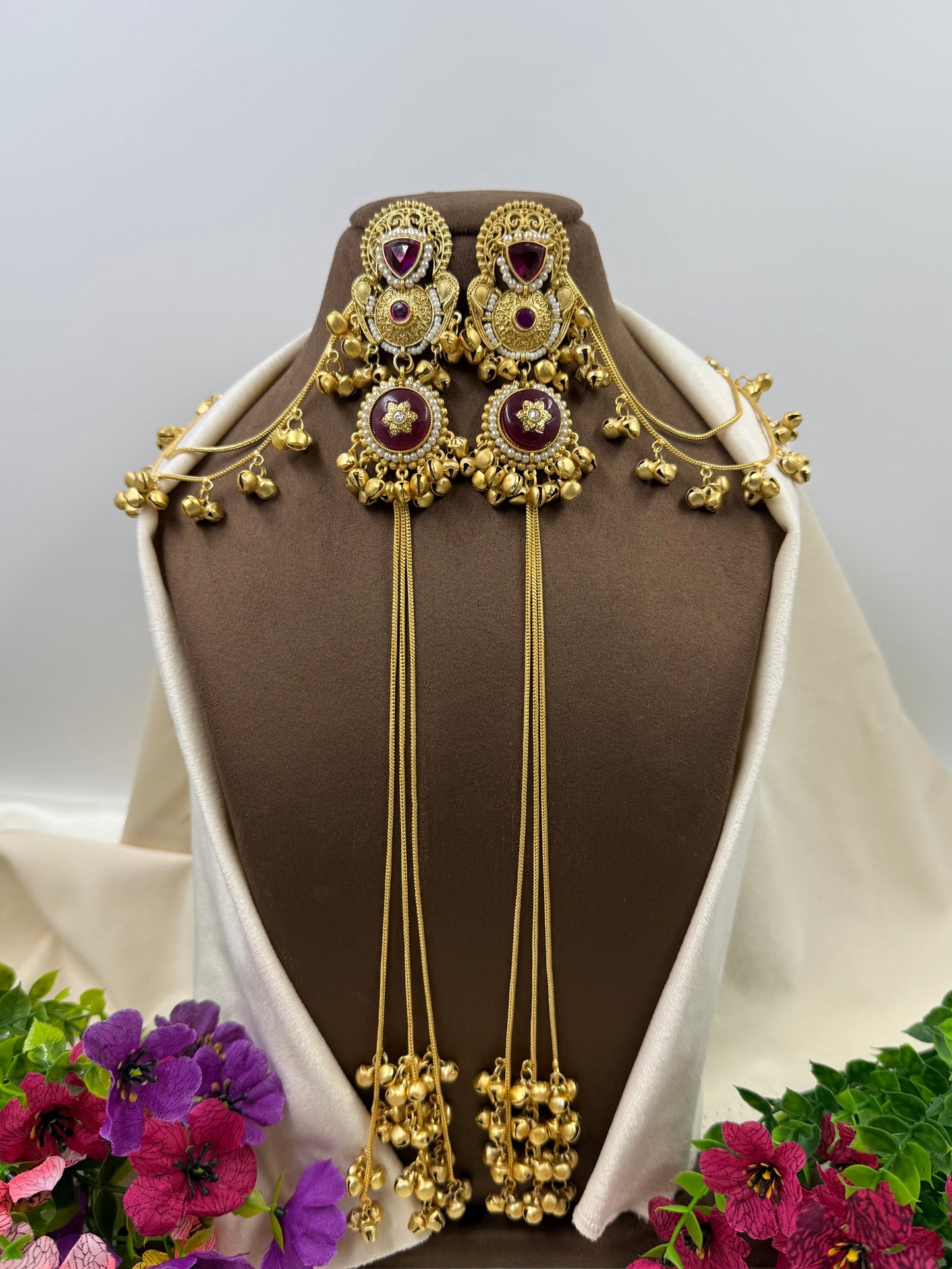 Sariya Kashmiri Earing With Earchain