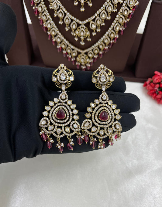 Aishwarya Tripple Layer Rani Kundan Necklace.
