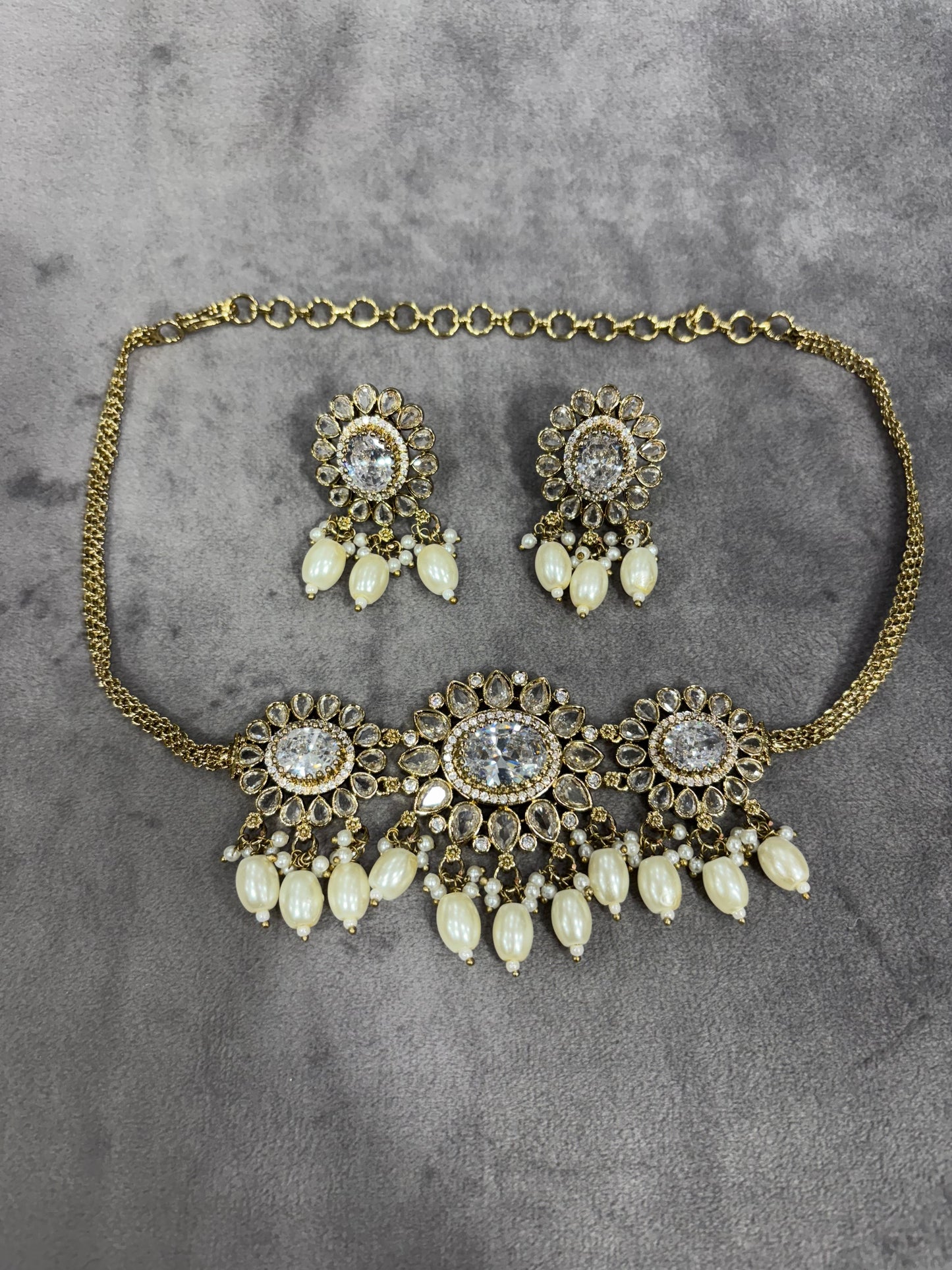 Veena Floral Victorian Necklace set