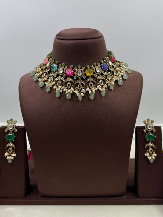 Nidhi Necklace Set worn styled with traditional outfit