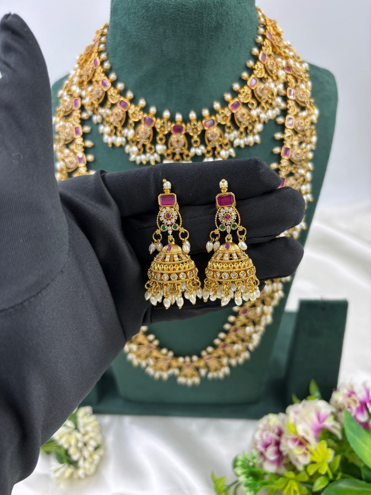 KANCHAN TRADITIONAL GOLD PLATED COMBO SET