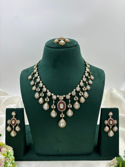 Velina Moissanite Kundan Necklace