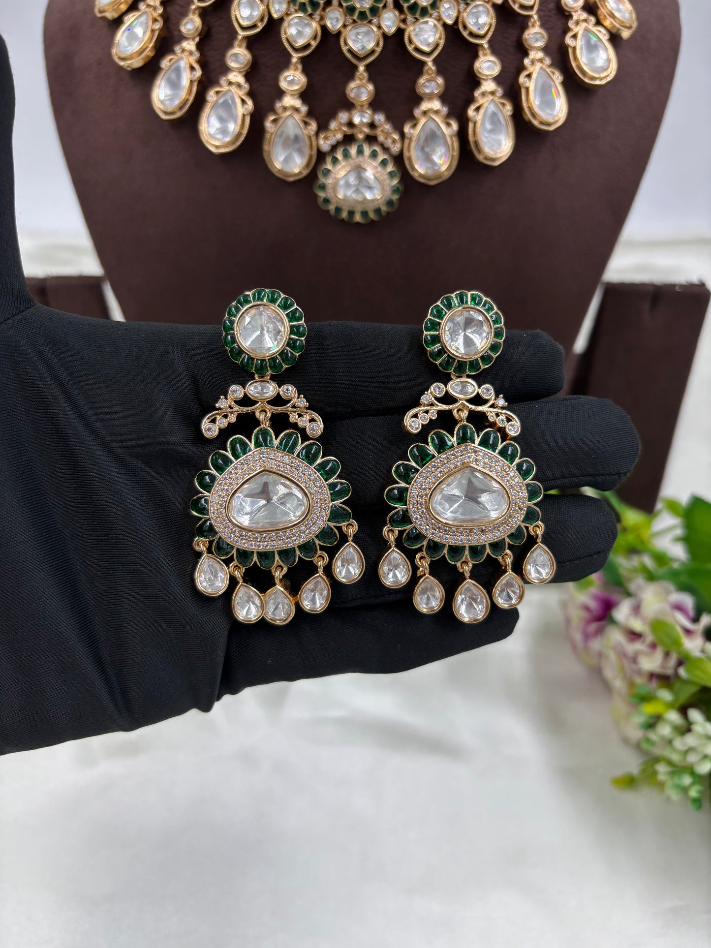 Zarena Moissanite Kundan Necklace Set