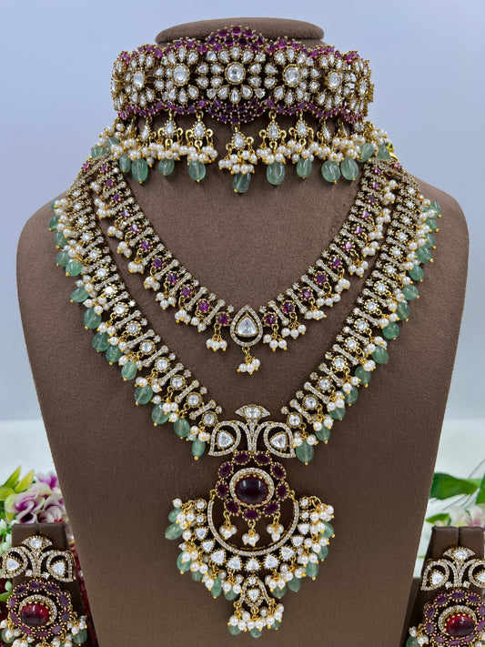 Maharani Royal Combo Moissanite Necklace.