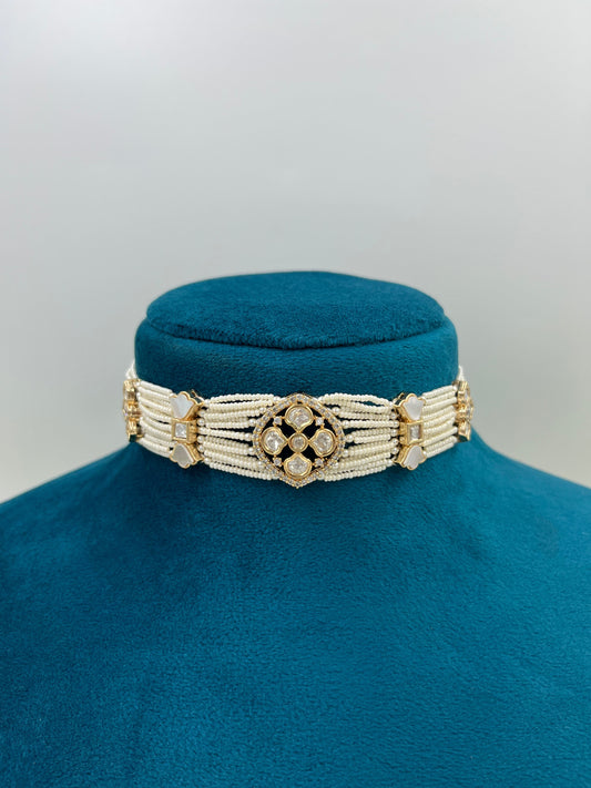 Tanu Moissanite Pearl Choker