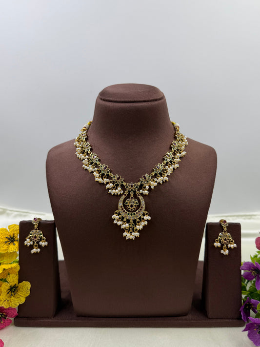 Tanvi Necklace Set worn styled with traditional outfit