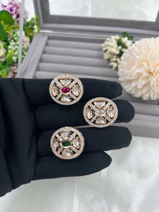 Leena Moissanite Kundan FingerRing