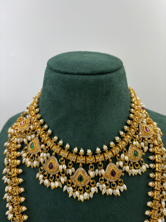 DEVI TRADITIONAL GOLD PLATED COMBO SET