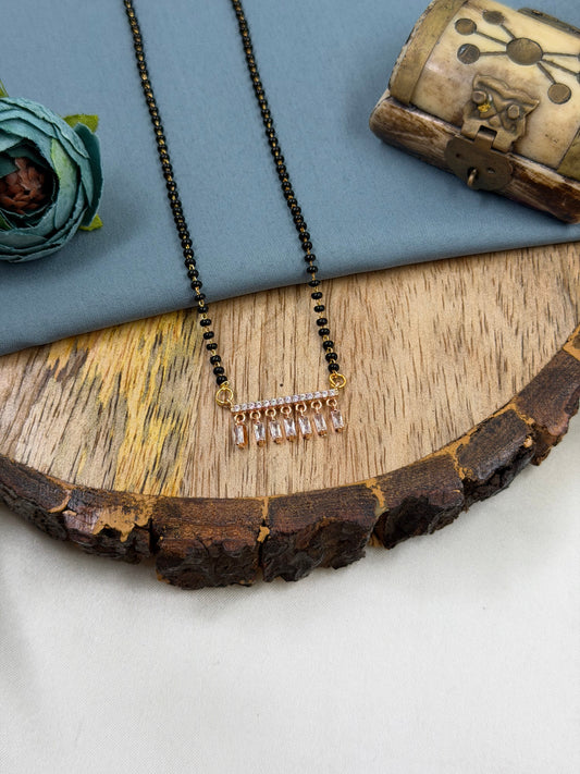 Dangling Mangalsutra worn styled with traditional outfit