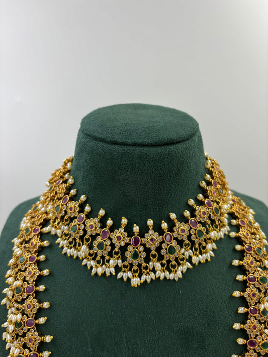 SHARVANI TRADITIONAL GOLD PLATED COMBO SET