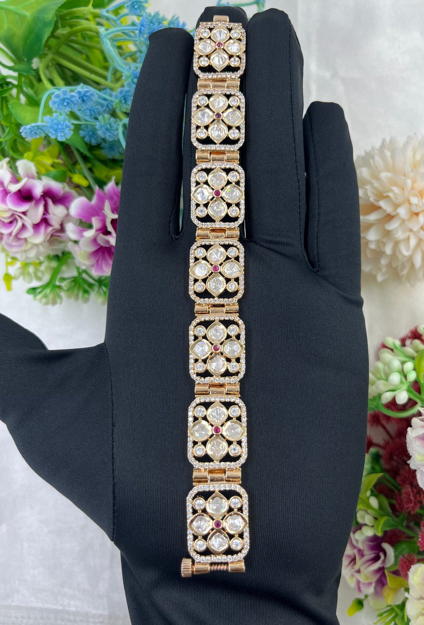 Alpana Moissanite Kundan Bracelet