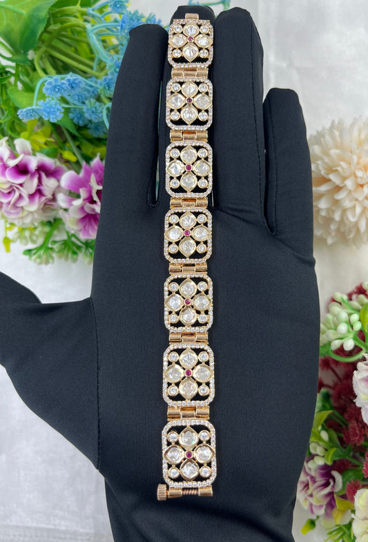 Alpana Moissanite Kundan Bracelet