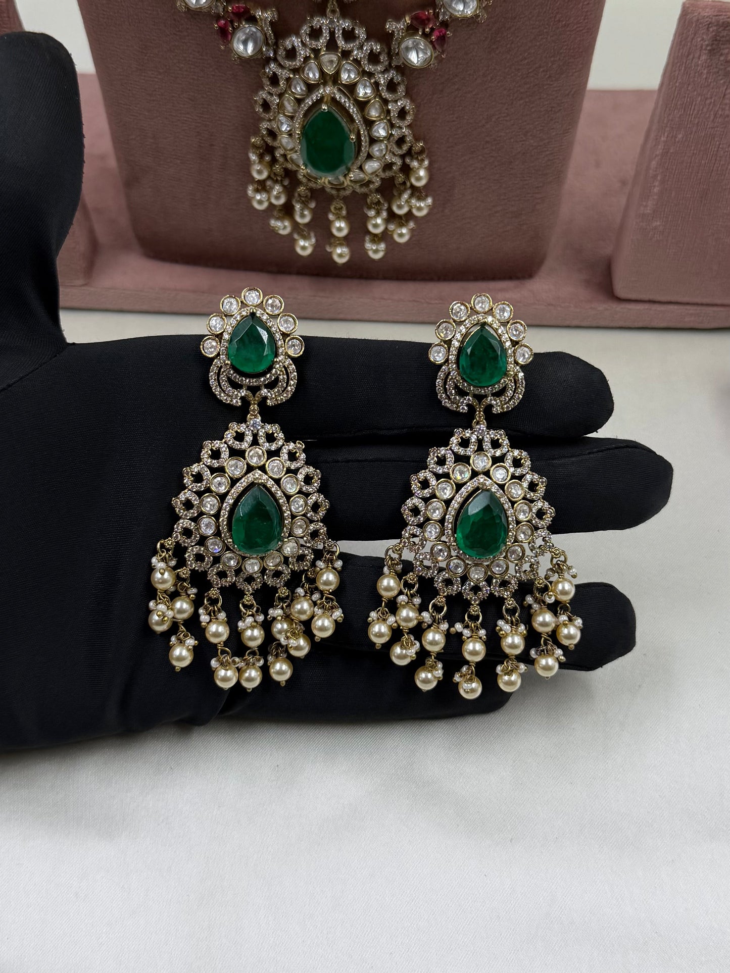 Sanjana Premium Victorian Three Layer Long Necklace Set