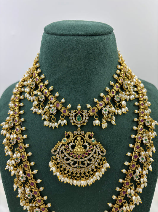 VAIDEHI TRADITIONAL GOLD PLATED COMBO SET