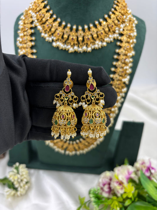 NIDDHI TRADITIONAL GOLD PLATED COMBO SET
