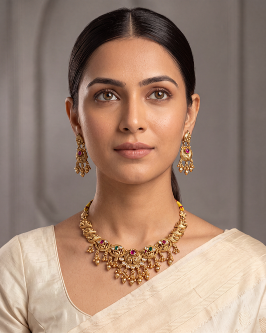 Shreya Heritage Necklace Set close-up view