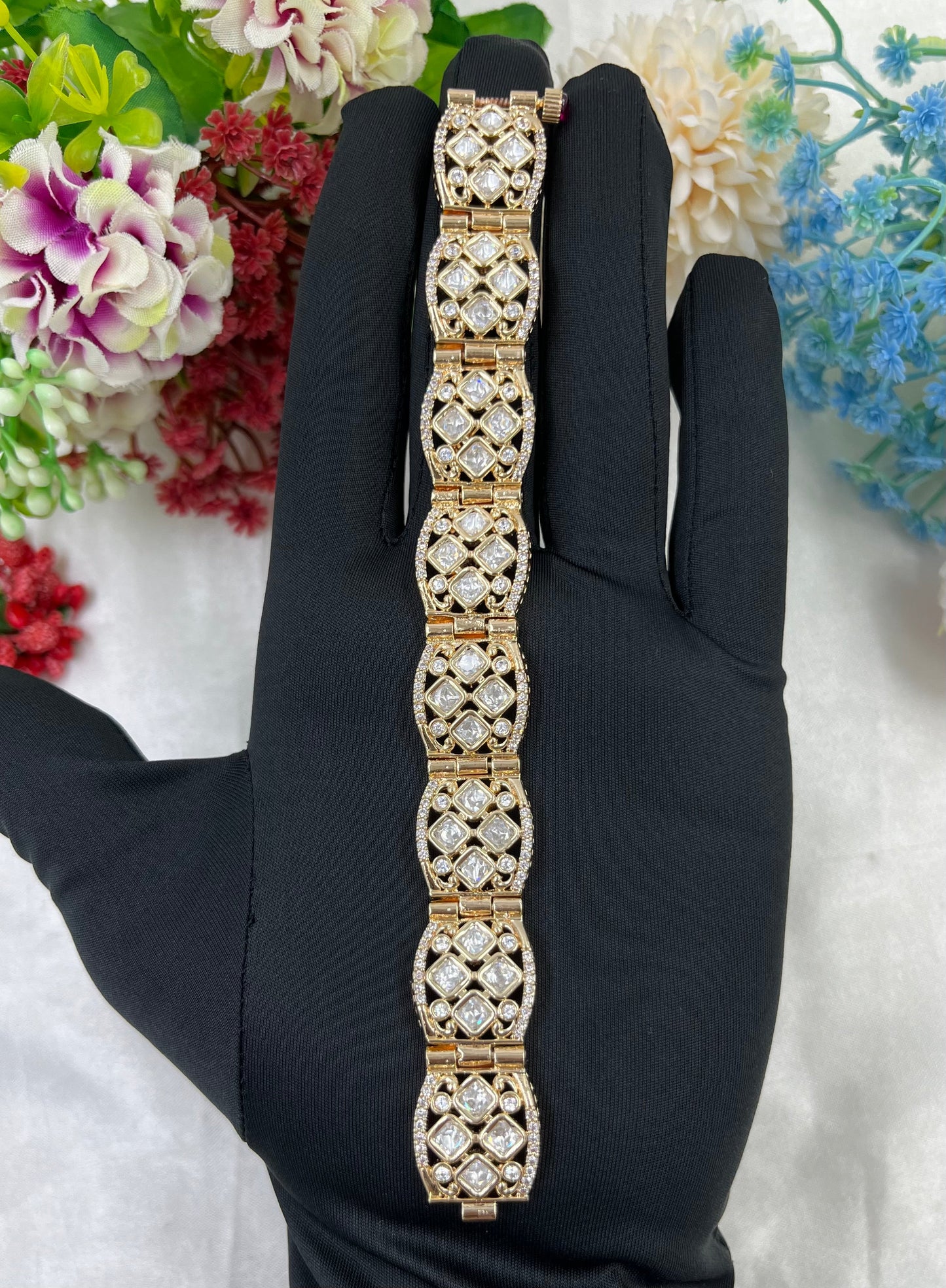 Ruchi Moissanite Kundan Bracelet