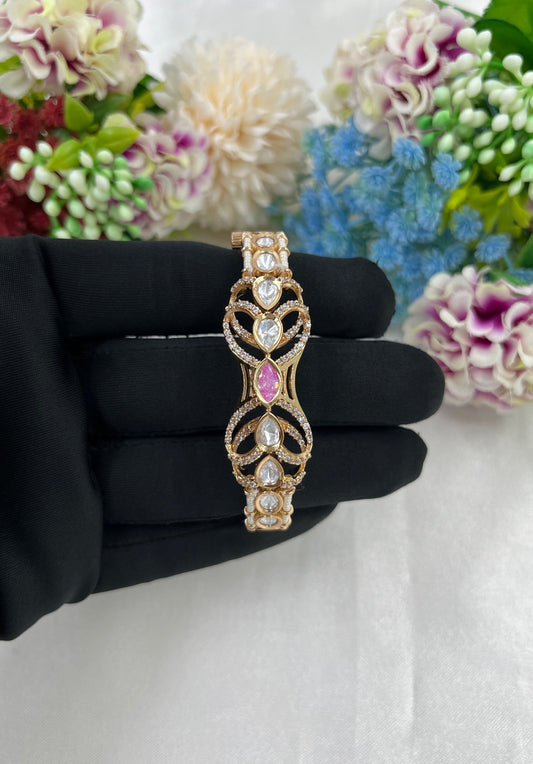 Aarya Moissanite Kundan bracelet (Openable)